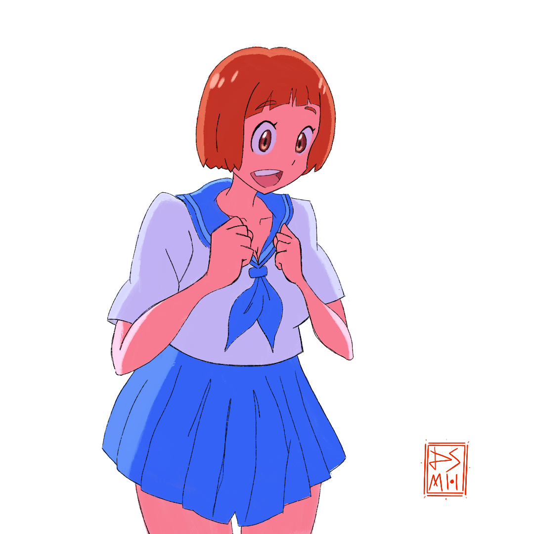 Mako from kill la kill with white bg